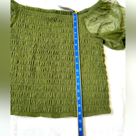 Torrid Dot Mesh Square Neck Smocked Crop Top - Picture 8 of 8